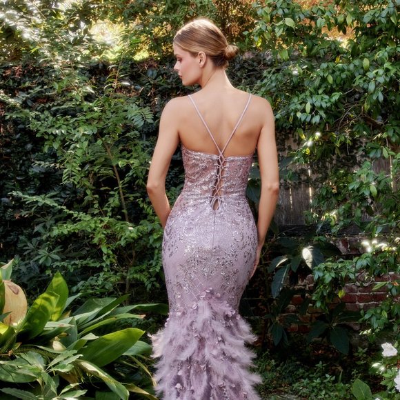 NEW LONG OFF THE SHOULDER MERMID SLEEVELESS DRESS WITH LACE UP BACK AL A1116 - Picture 6 of 8